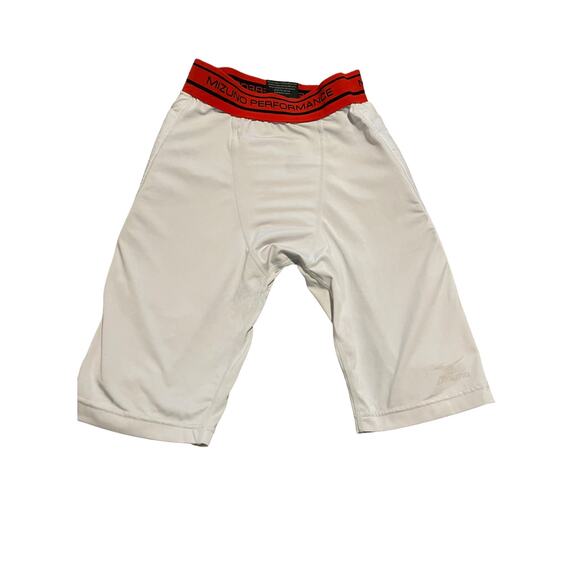 Mizuno Performance Sliding Compression Shorts Mens Small White Padded Baseball - Picture 1 of 6